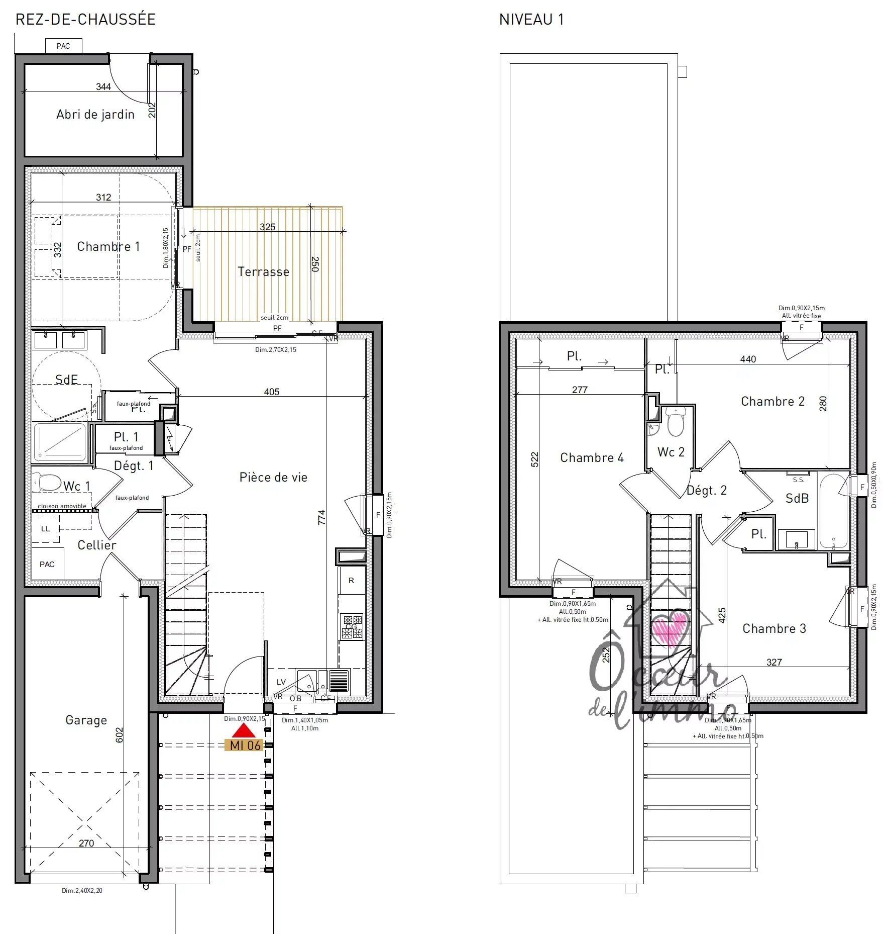 Maison neuve 99 m2: 4 chambres + garage