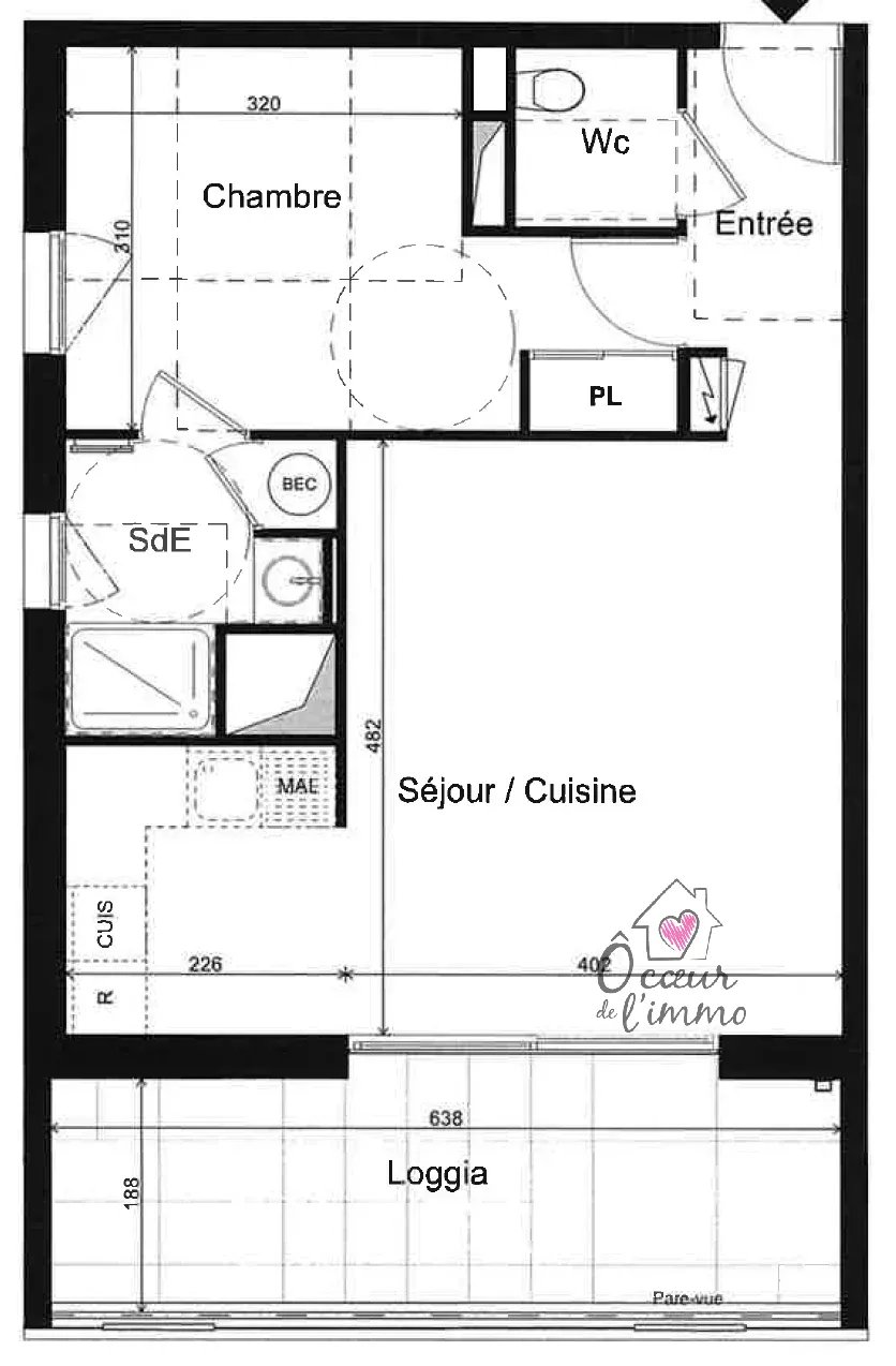 Appartement T2 de 2025 : 47 m2 + stationnement