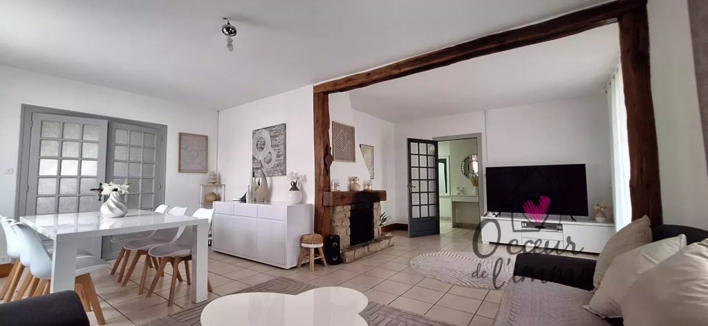Maison 100m2 : 3 chambres + garage sous sol.