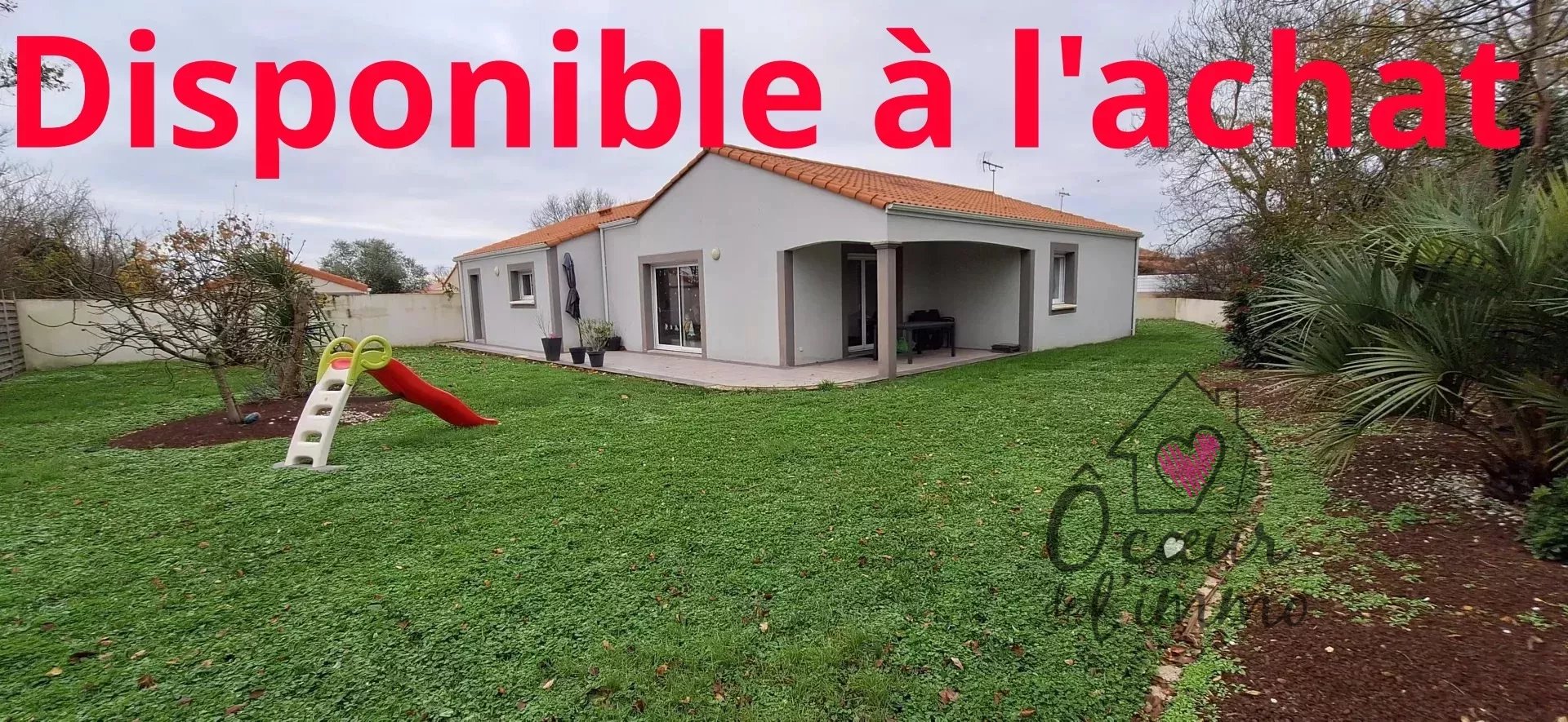 Plain pied  : 4 chambres avec garage.
