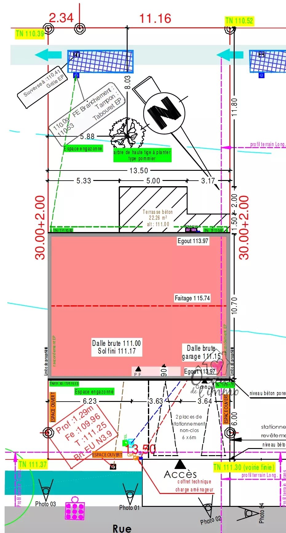 Plain pied 3 chambres  : 103 m2 +  garage