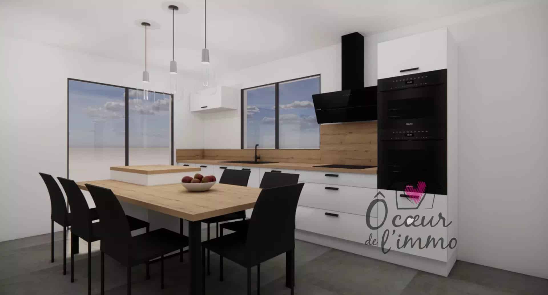 Beau plain pied : 3 chambres de 115 m2 + 1 garage.